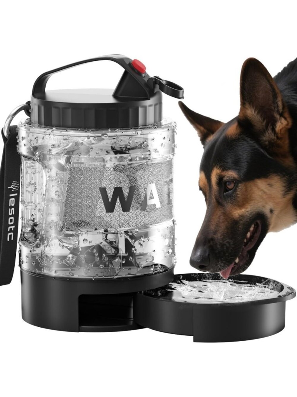Portable Dog Water Bowl Dispenser - 77oz Travel Bottle for Hiking & Outdoor